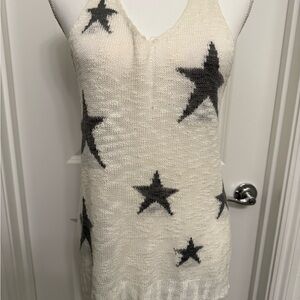 Eesome Cream and Black Star Tank Top